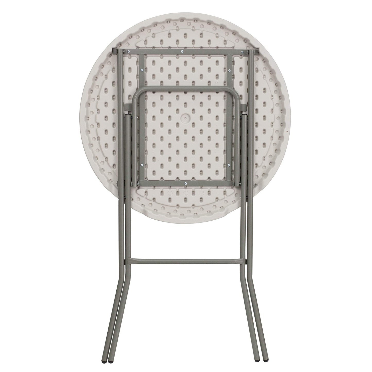 Flash Furniture 80cm Round Folding Bar Height Table Granite White