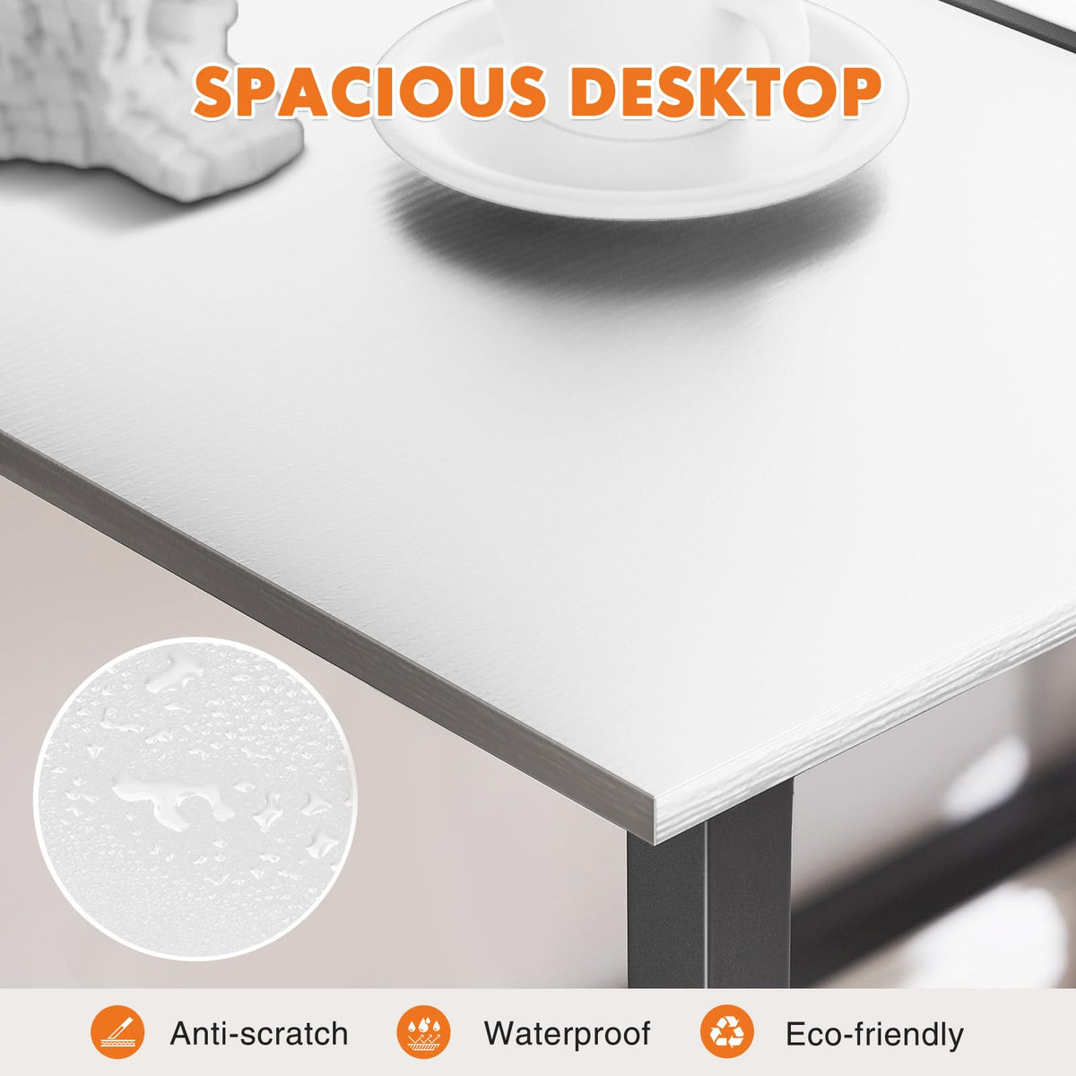 Sweetcrispy 81.3cm Small Computer Desk White and Black