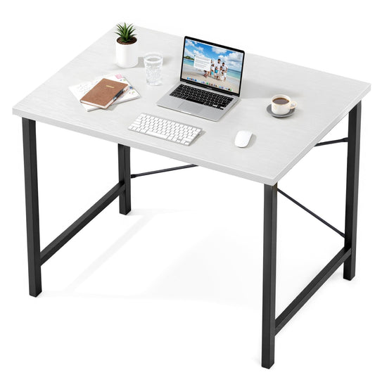 Sweetcrispy 81.3cm Small Computer Desk White and Black