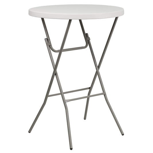 Flash Furniture 80cm Round Folding Bar Height Table Granite White