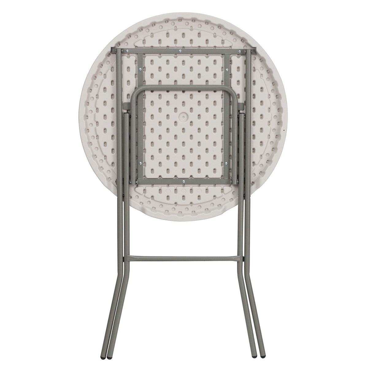 Flash Furniture 80cm Round Folding Bar Height Table Granite White