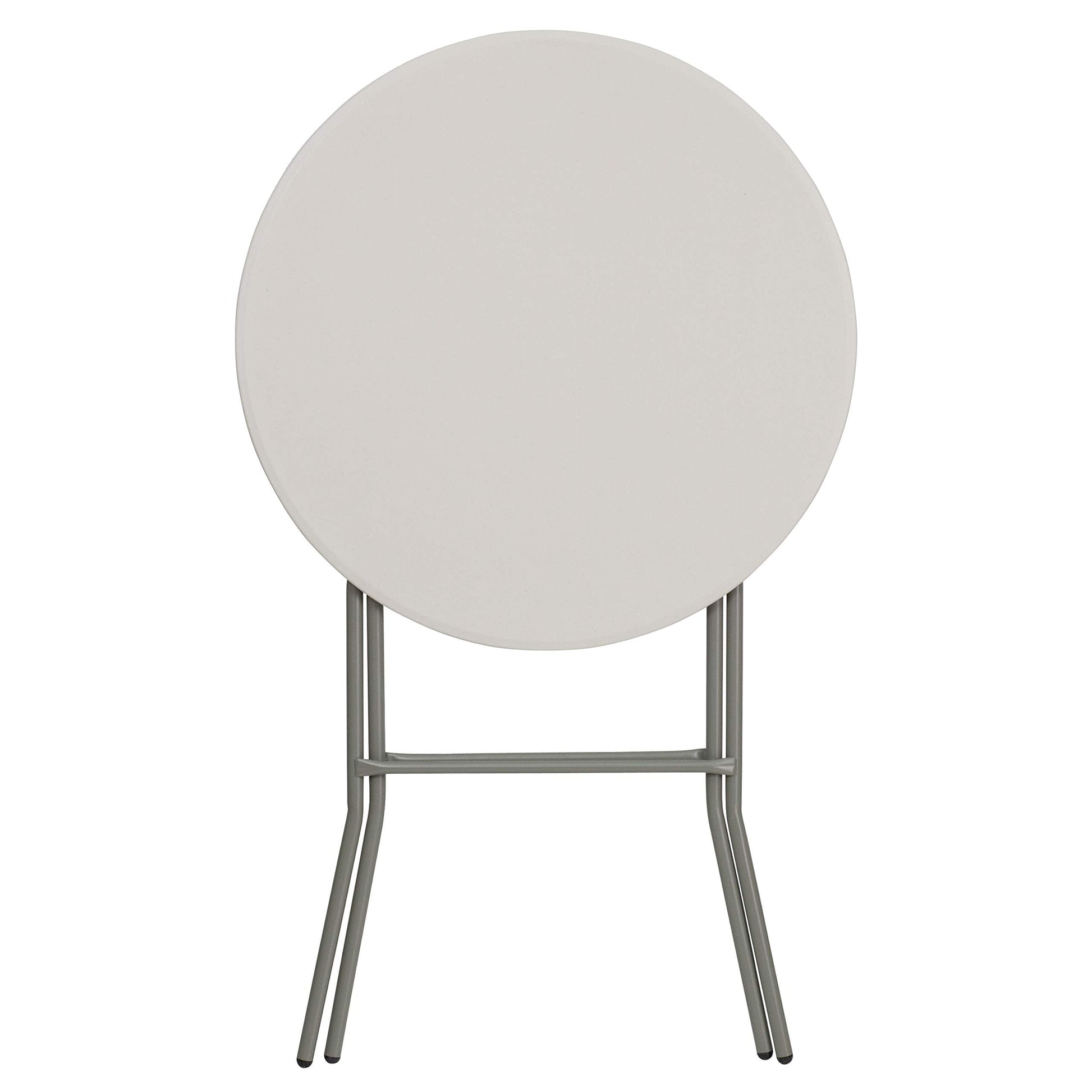 Flash Furniture 80cm Round Folding Bar Height Table Granite White