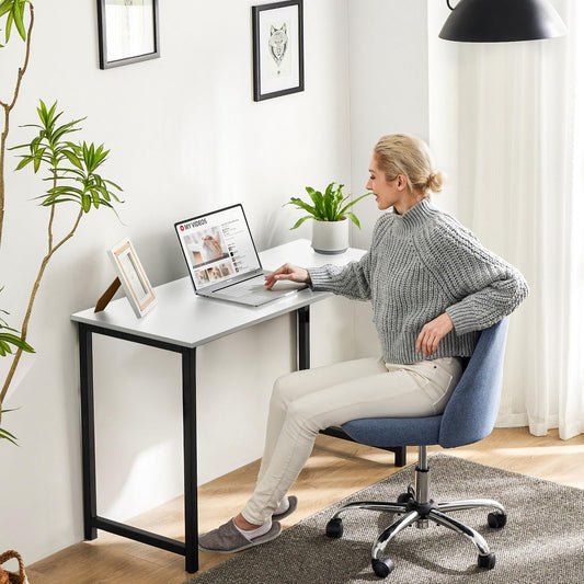 Sweetcrispy 81.3cm Small Computer Desk White and Black