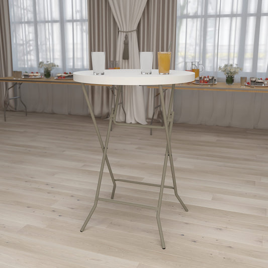 Flash Furniture 80cm Round Folding Bar Height Table Granite White